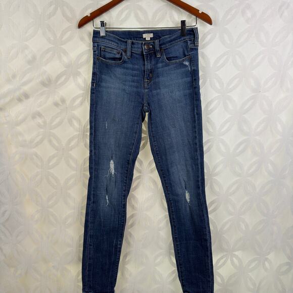 J.Crew Stretch Low Rise Distressed Skinny Jeans Style 08410 Size 24 - Picture 6 of 9